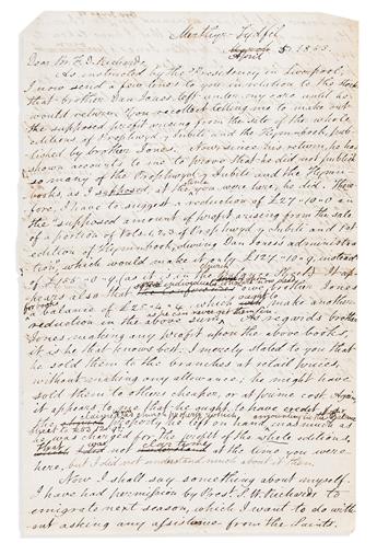 (MORMONS.) Papers of John Silvanus Davis and his daughter Julia, a Welsh Mormon immigrant family in early Salt Lake City.